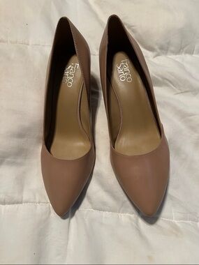 Franco Sarto Mauve-Taupe Pointed-Toe Leather Pumps